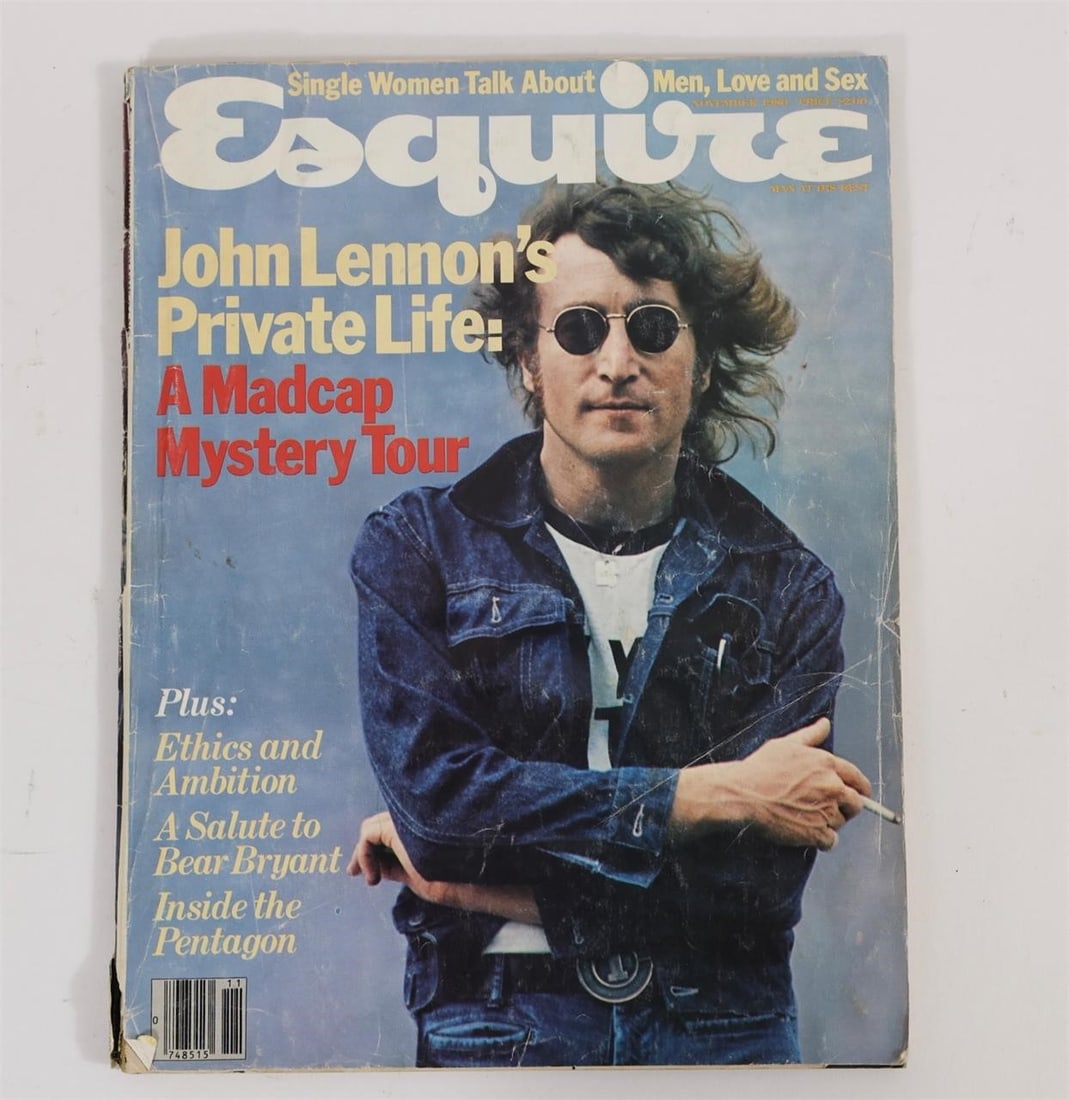 Esquire Magazine - John Lennon Cover: Original Esquire magazine featuring John Lennon cover ("Private Life: A Madcap Mystery Tour")