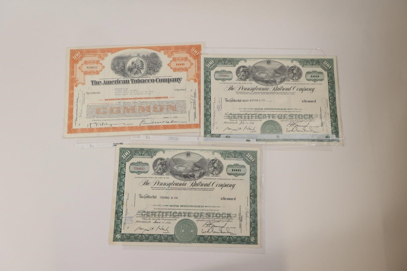 American Tobacco & Railroad Stocks (1 of 2)