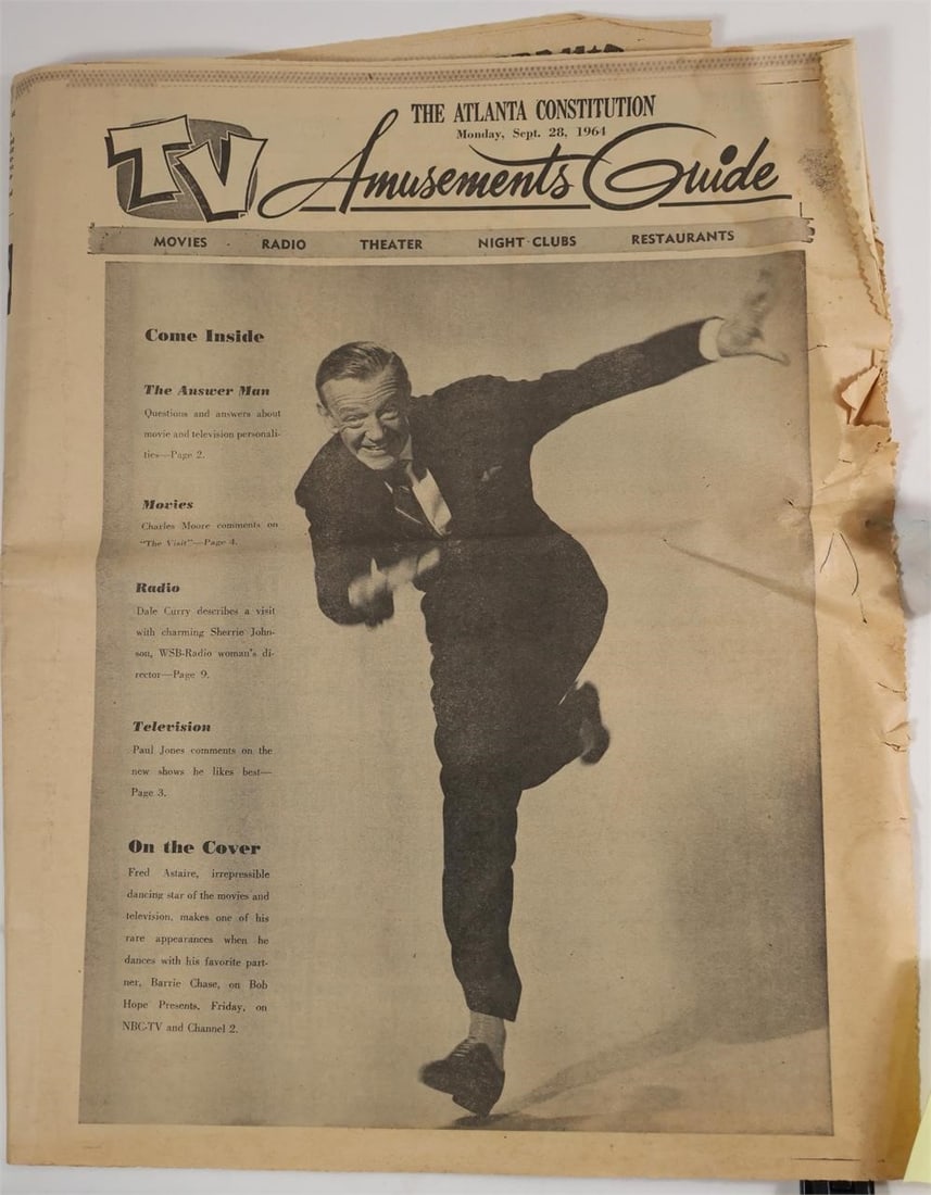TV Amusements Guide Atlanta Constitution 1964 (1 of 3)