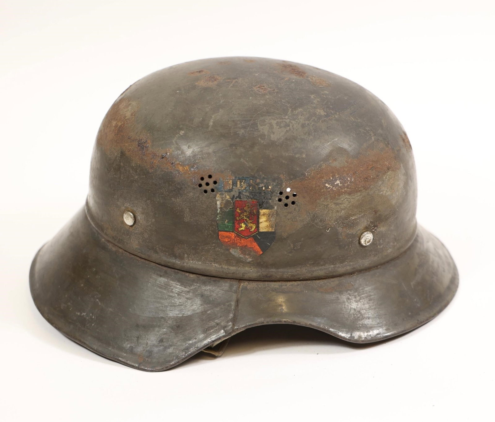WWII German M38 Luftschutz Gladiator Helmet: WWII German, Bulgarian Contract, Luftschutz Anti Aircraft Helmet M38 Gladiator MarkedThe "Gladiator" helmet marked with RL 2 38/29 is a specific variant of a civil defense helmet produced by the