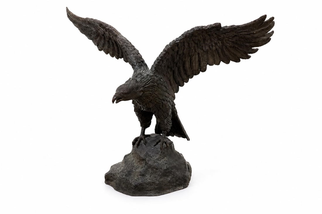Large Bronze Eagle Sculpture - 2