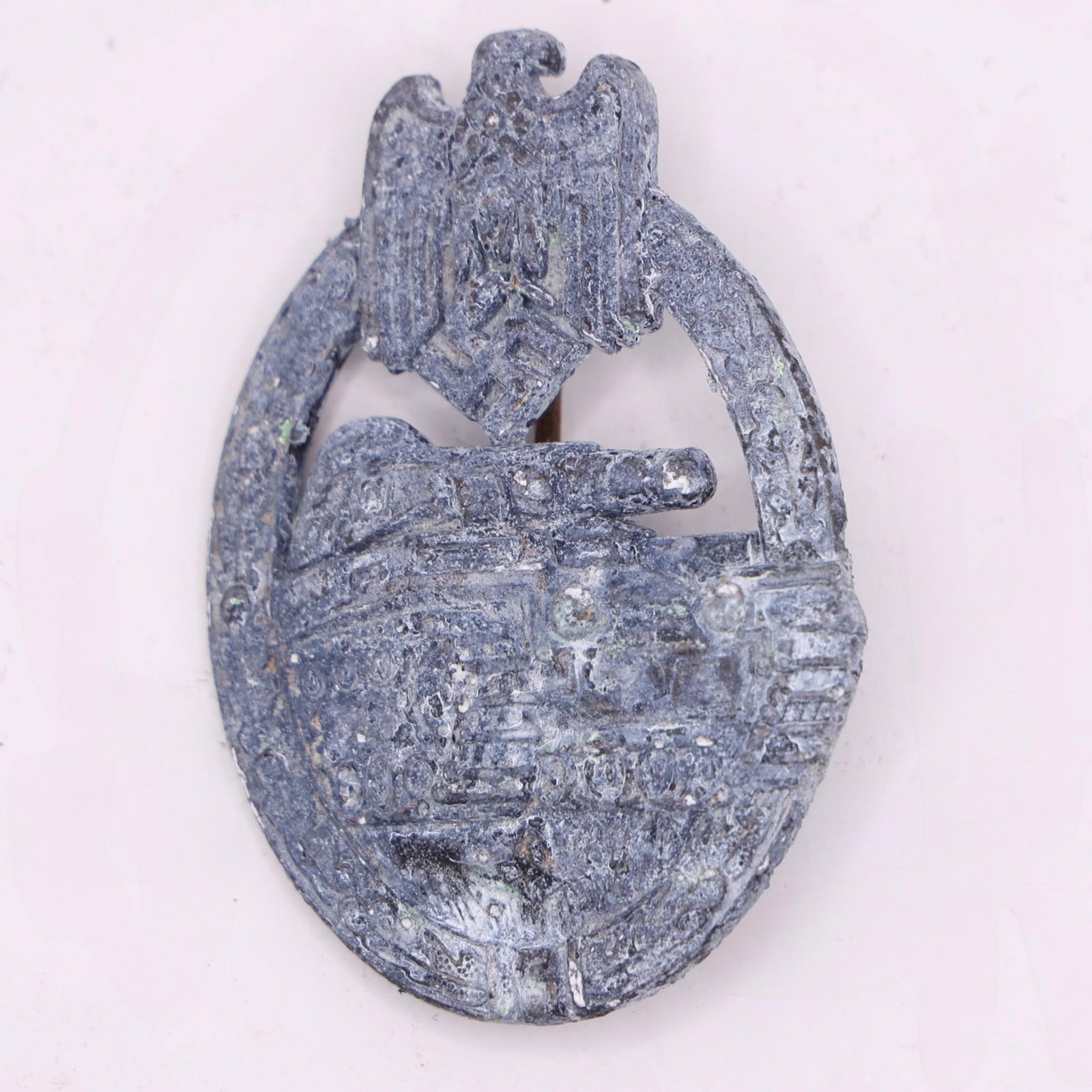 WWII German Panzer Assault Badge: This item is a German WWII Panzer Assault Badge (Panzerkampfabzeichen), awarded to armored troops for participation in combat operations. The badge features the classic design with an eagle and tank m