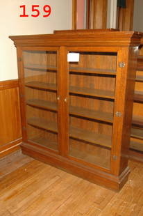 Oak 2 door bookcase