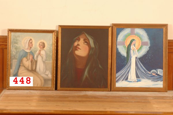 Lot of 3 Paintings: all of Nuns
