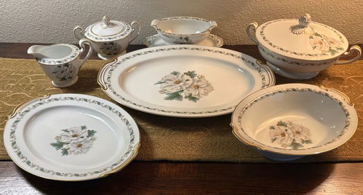 Vintage 9-piece Noritake China - White Gardenia Pattern (#5029)