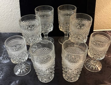 Vintage 8-Piece Anchor Hocking, Wexford Glassware