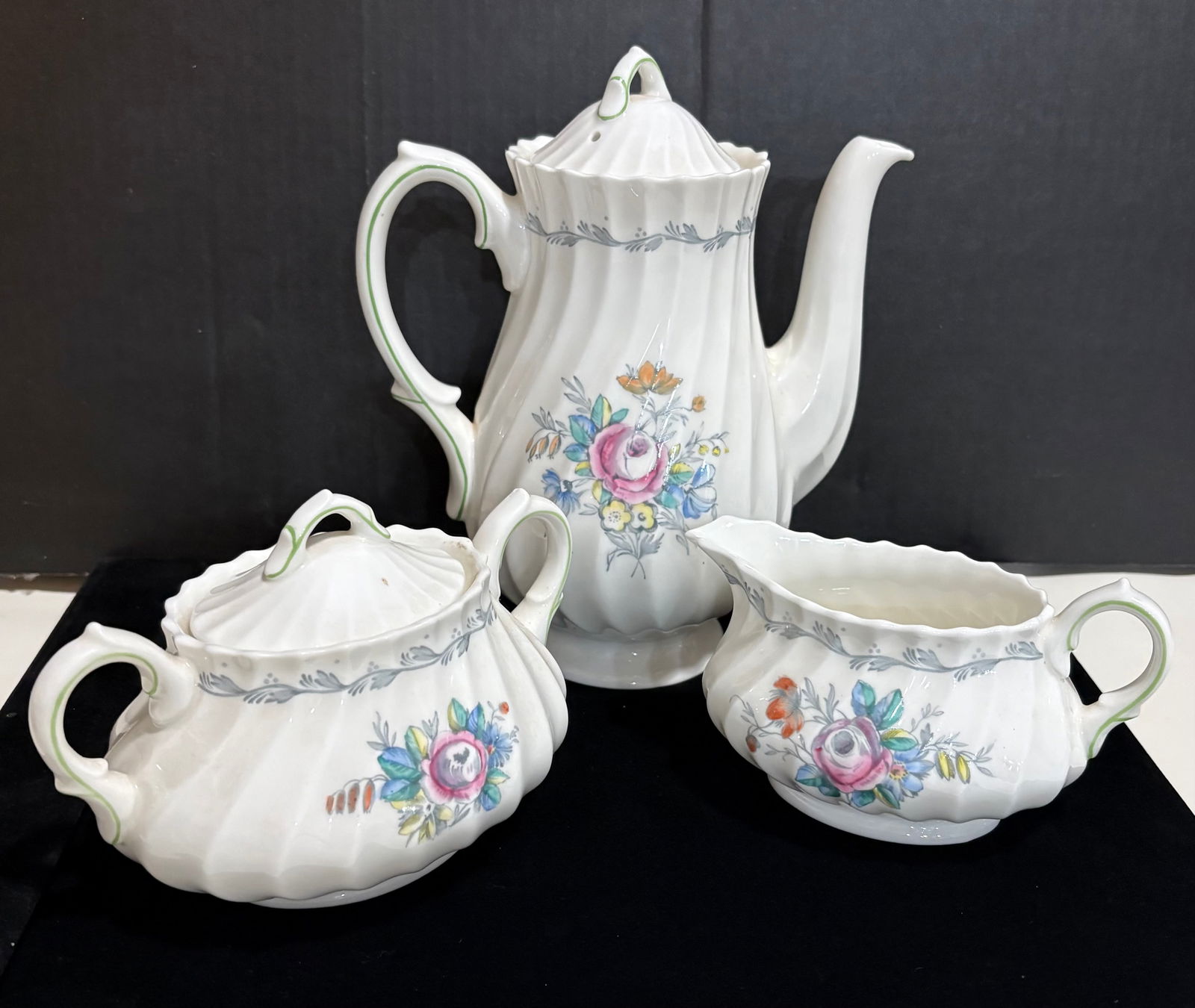 Royal Doulton 3-Piece Bone China Tea/Coffee Set - "The Chelsea Rose" Pattern (1 of 5)