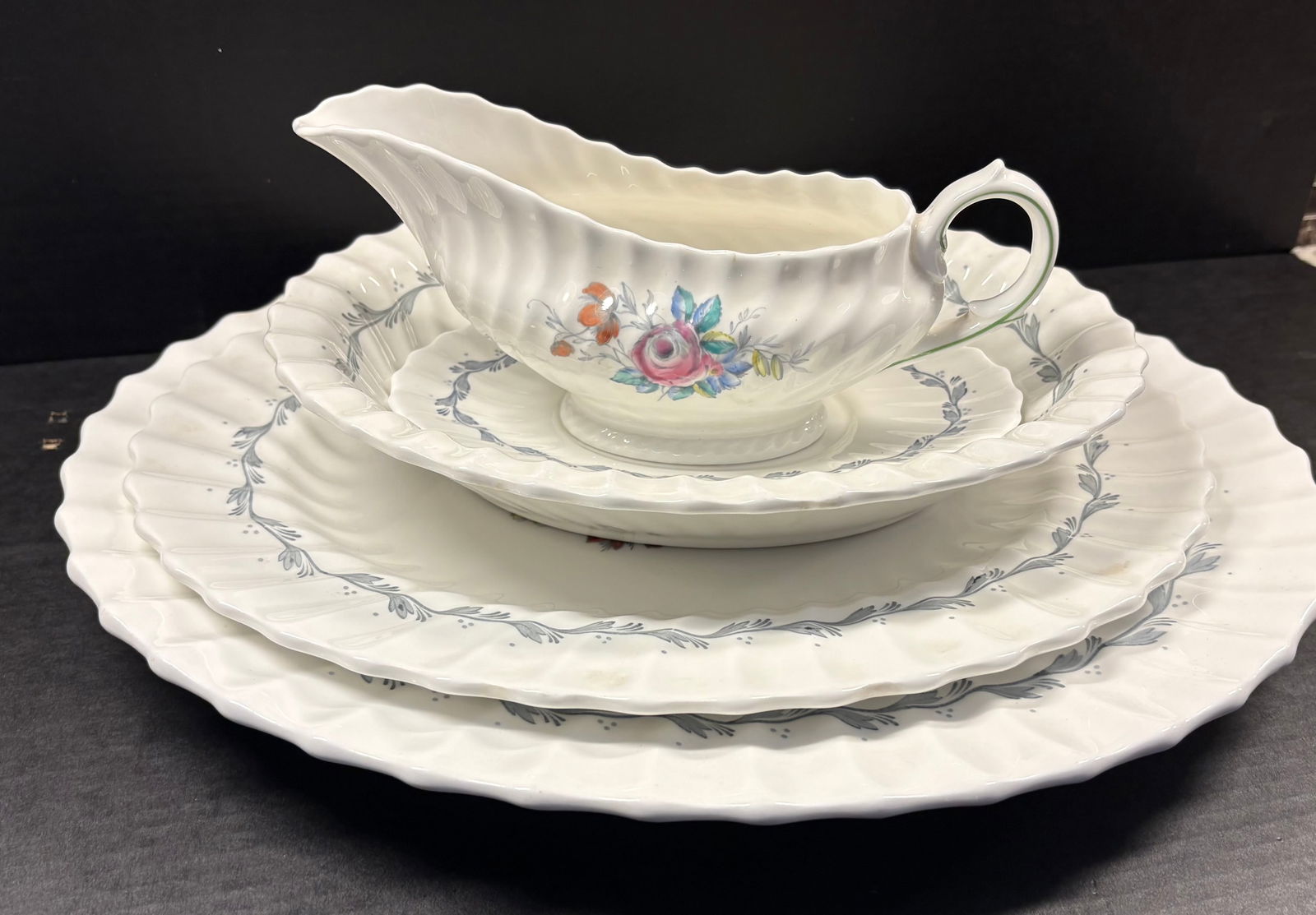 Vtg 5-Piece Royal Doulton, "The Chelsea Rose" Pattern Fine Bone China (1 of 6)