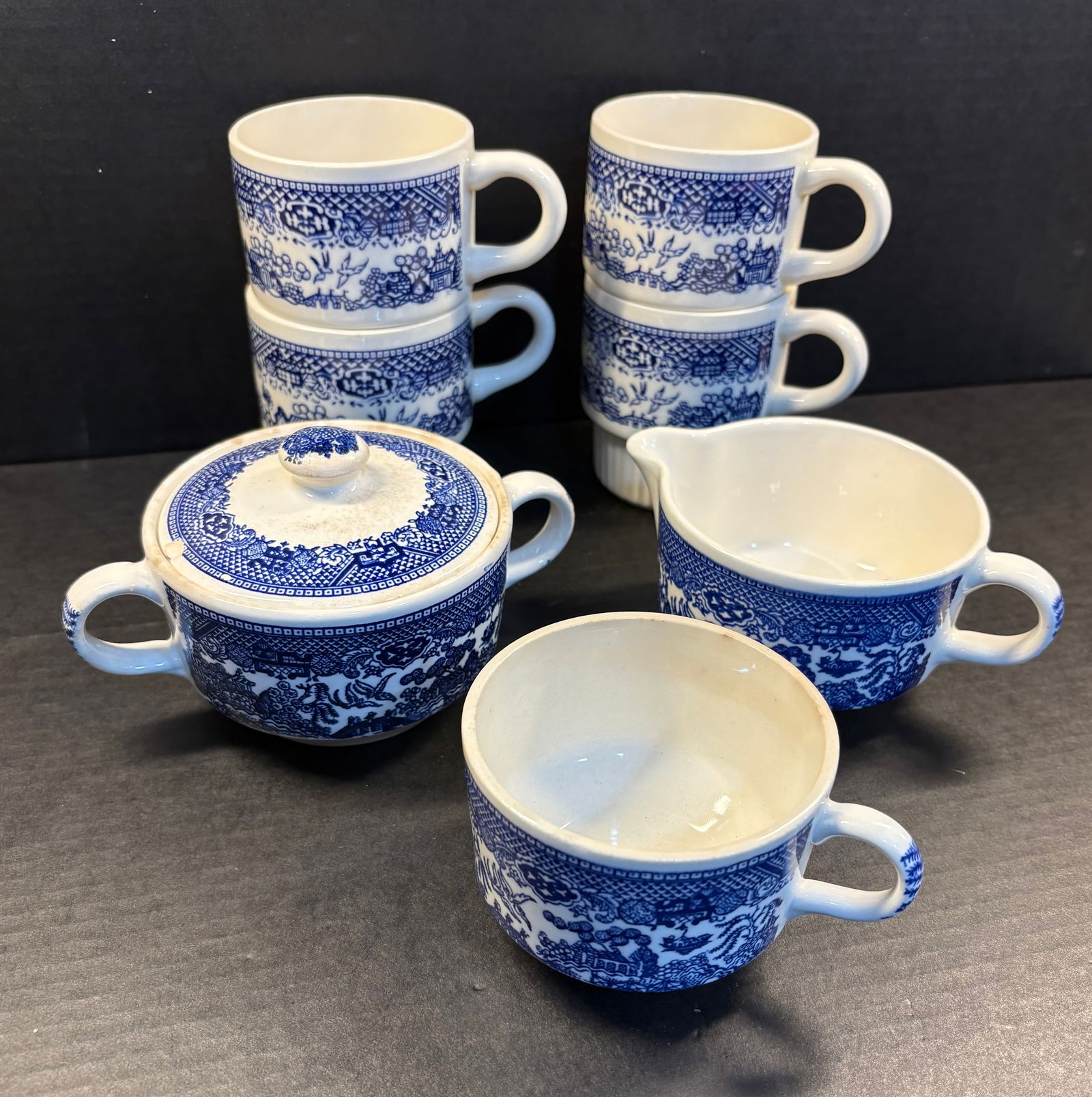 Vtg 8-Piece Coffee/Tea Set - Blue Willow Pattern (1 of 7)