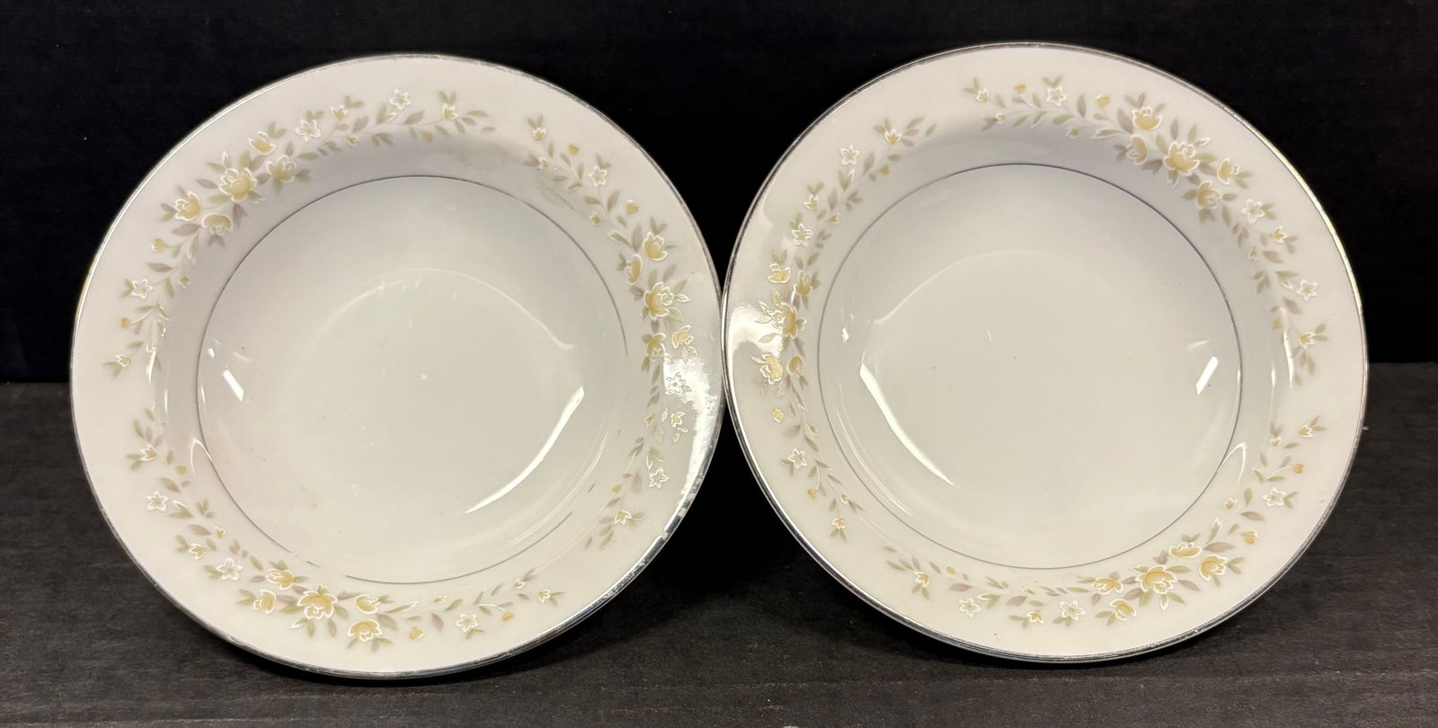 Vintage (Pair of) Crown Victoria "Carolyn" pattern Japanese Fruit/Dessert (Sauce) Bowls (1 of 3)
