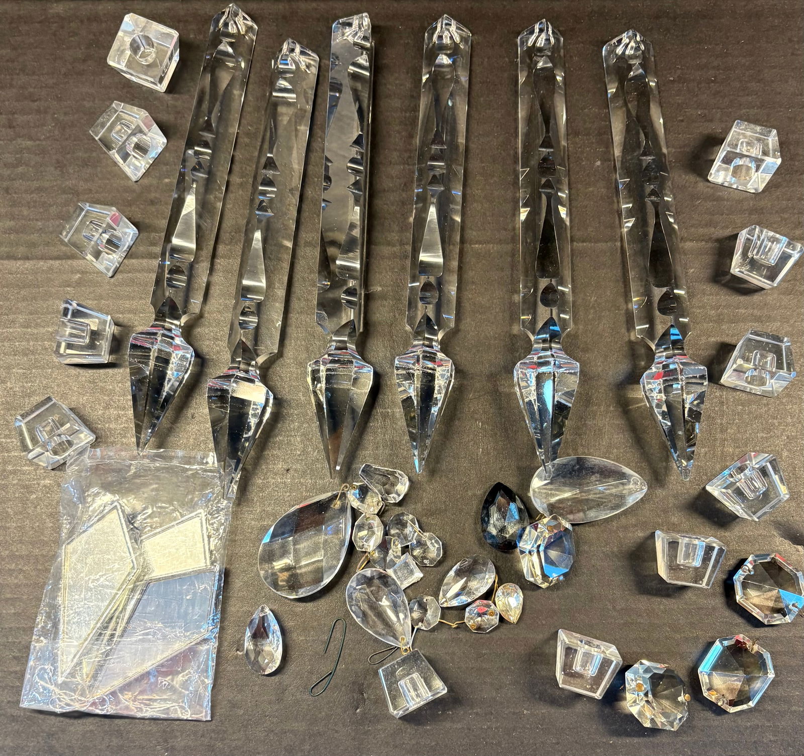 Vintage Collection of Glass/Crystal Chandelier Prisms, Replacement Pieces, & Accessories (1 of 3)