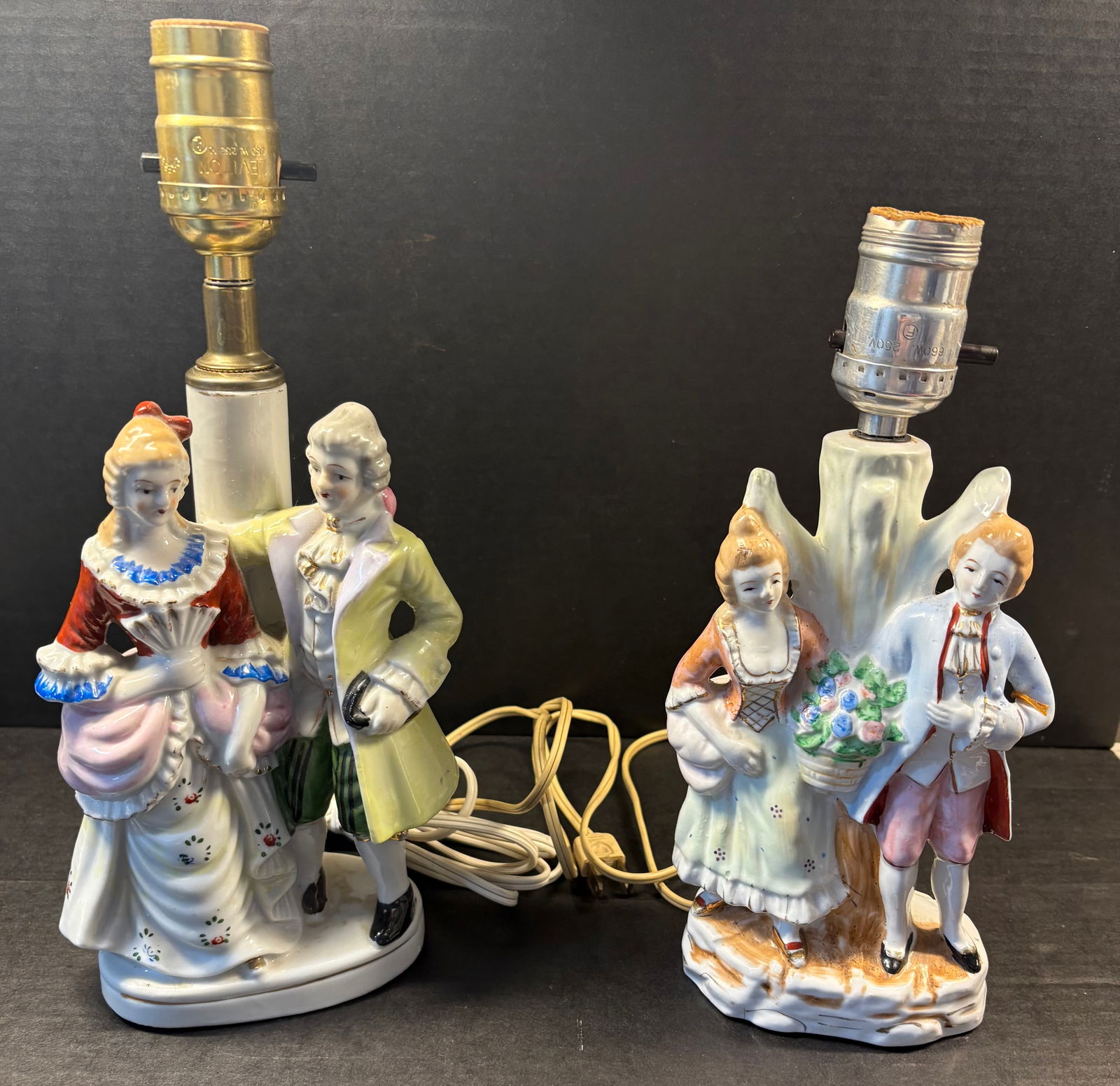 Vintage (1950s–1970s) Pair of Japanese Bone China Figural Table Lamps (1 of 7)