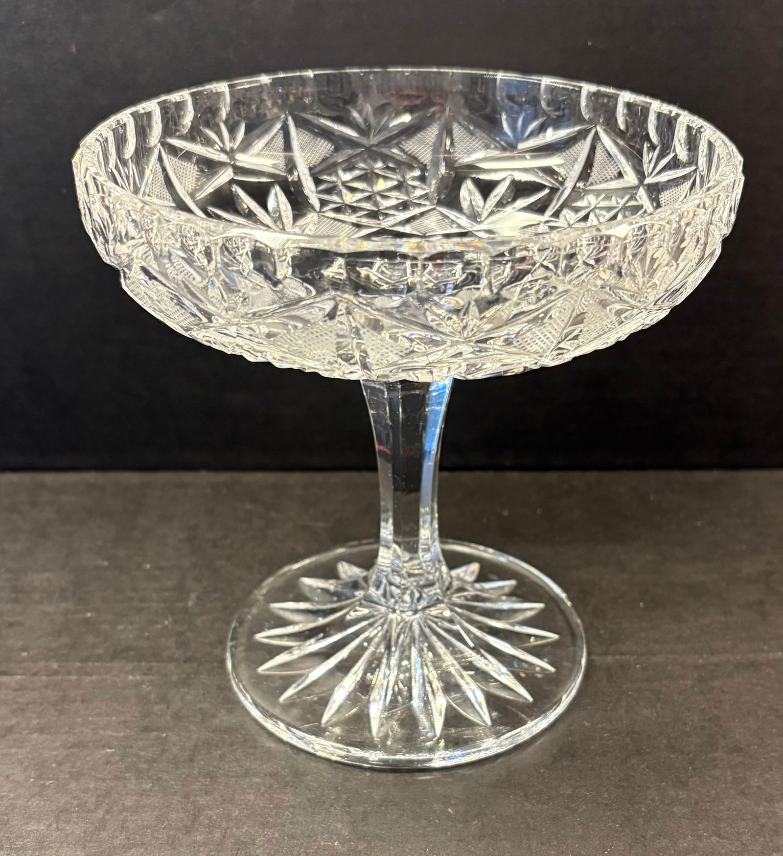 Vintage Clear Crystal Glass Compote Dish (1 of 5)