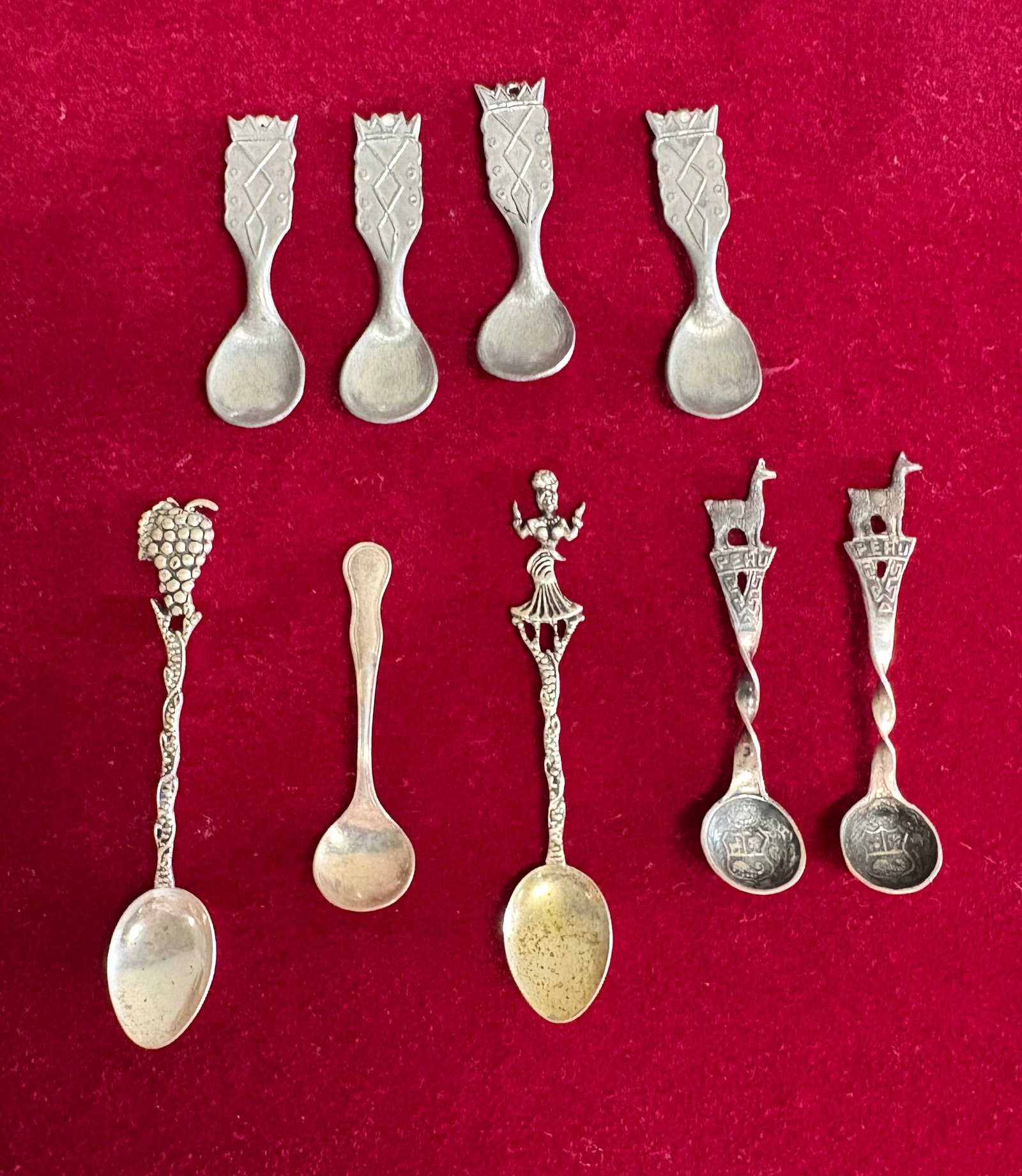 Vintage Sterling Silver + Pewter Salt & Demitasse Spoons (1 of 9)