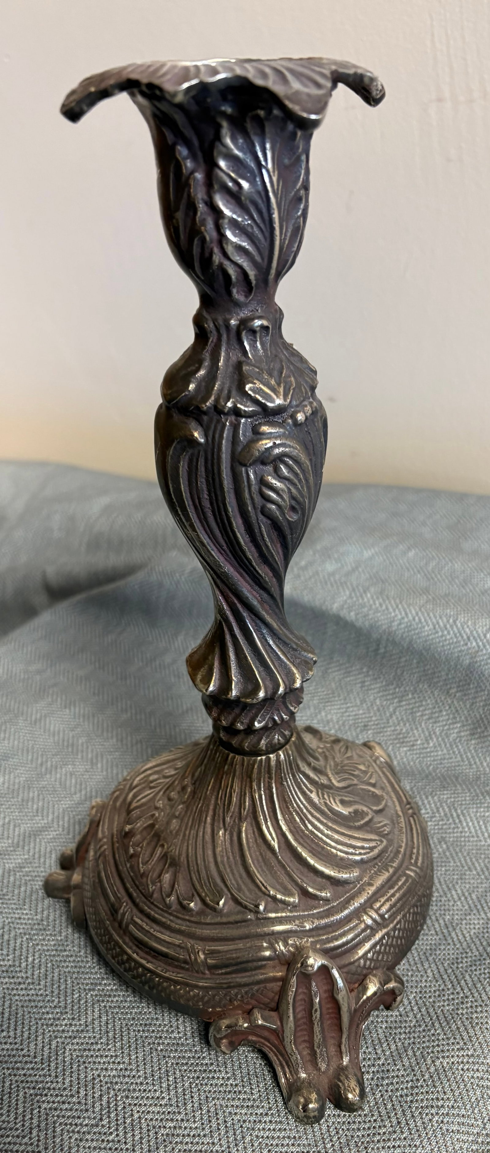 Vintage, Antique-Style Silver-Plated Candlestick Holder (1 of 4)