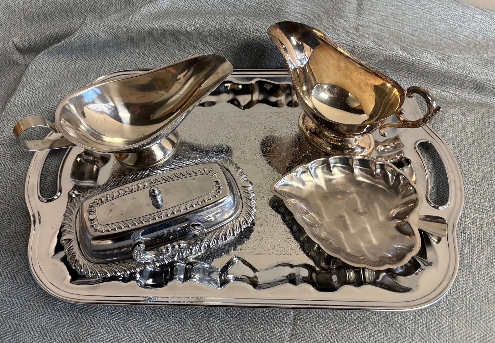 Vintage (MCM) Silver-Plated 7-Piece Hollowware Collection (1 of 6)