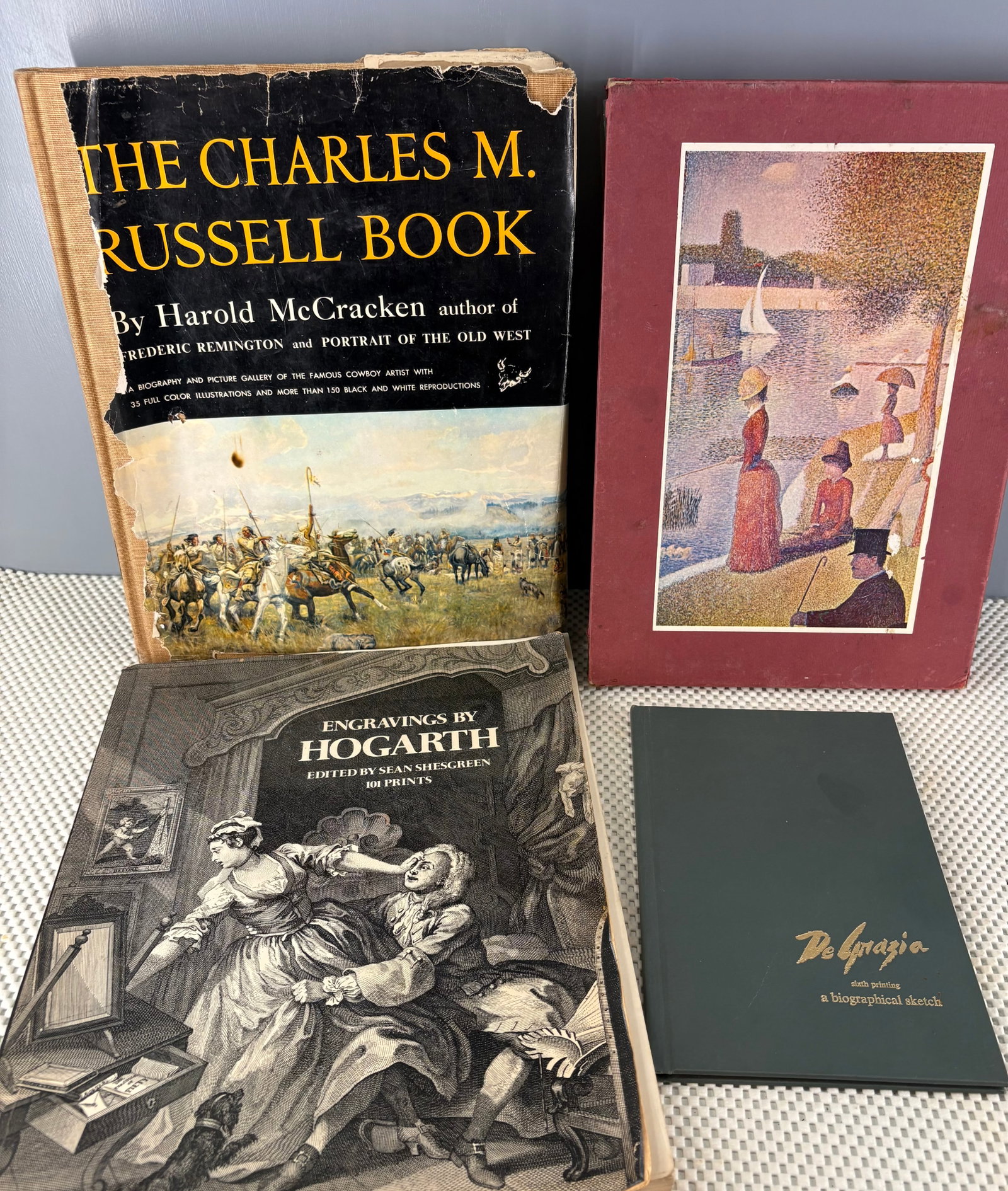 Vtg MCM Collection of 4 Art History & Biographical Books of different eras & Artistic Movements: A great collection of vintage collection of four distinct art history and biographical books spanning different eras and artistic movements. They are as follows: 1). The Charles M. Russell Book by Har