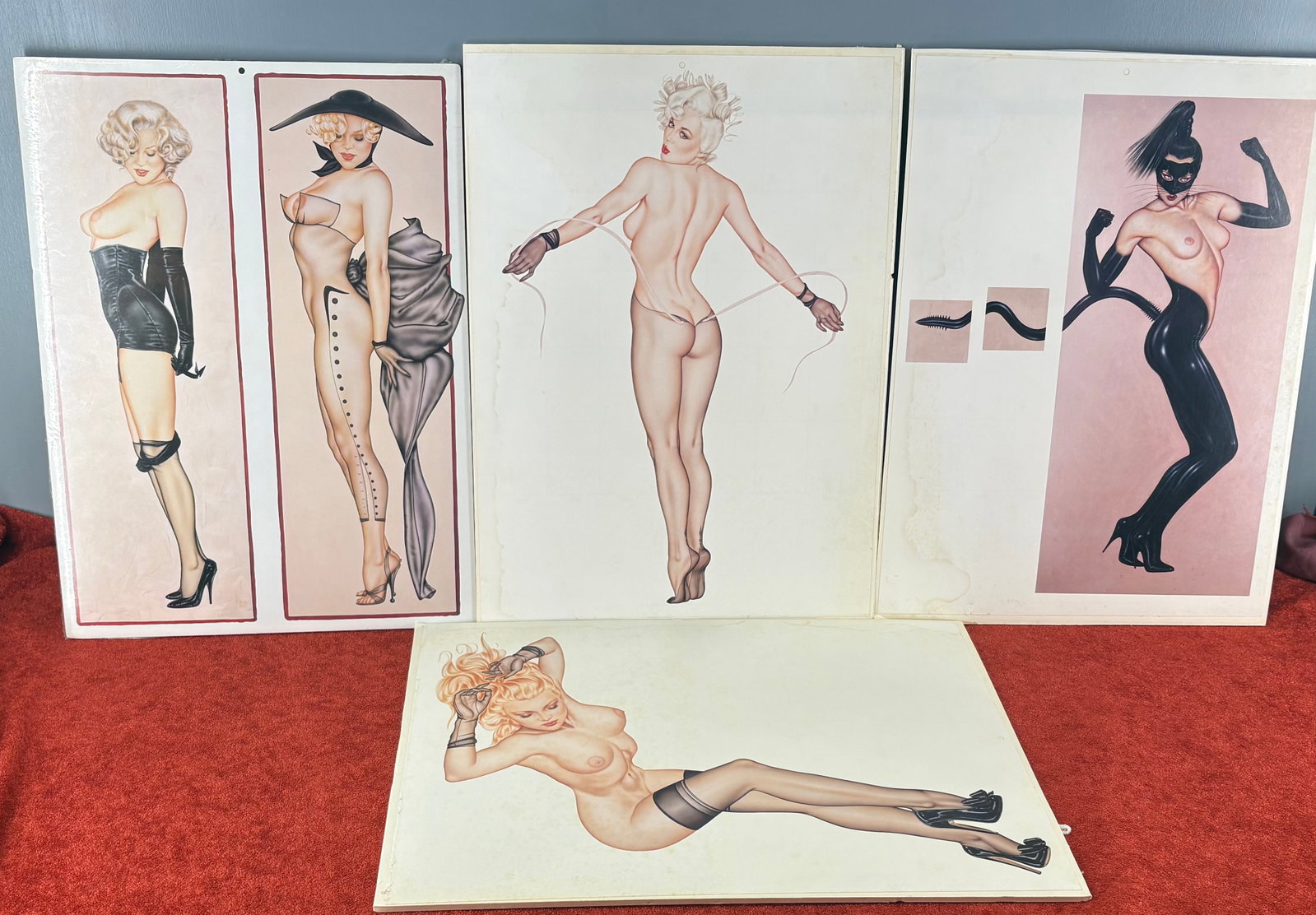 Vtg MCM (80s/90s) 4-Piece Collection of Pin-Up Art Prints (1 of 5)