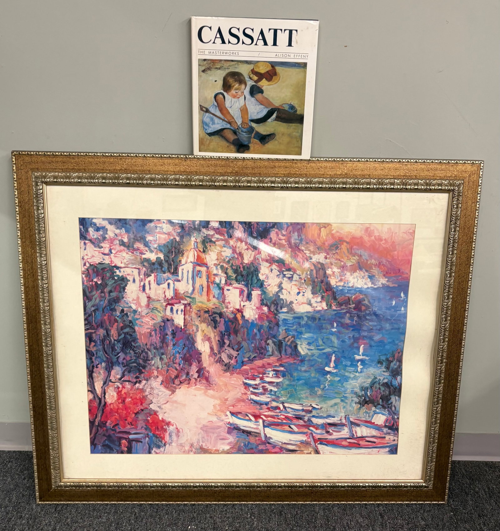 Vtg MCM 2-Piece Impressionist Art Collection - 46" x 38" (1 of 6)