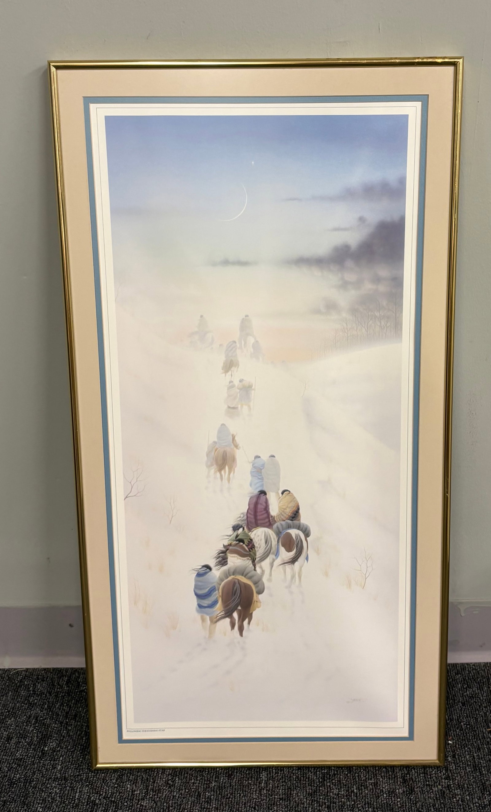 Vtg Limited Edition Framed Artwork, "Following the Evening Star" - Native American (1 of 3)