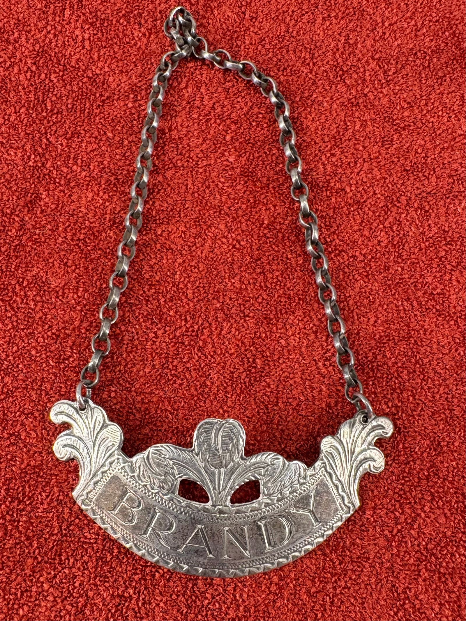 Vtg (1981) Sterling Silver (British) Decanter Label - Brandy (1 of 5)