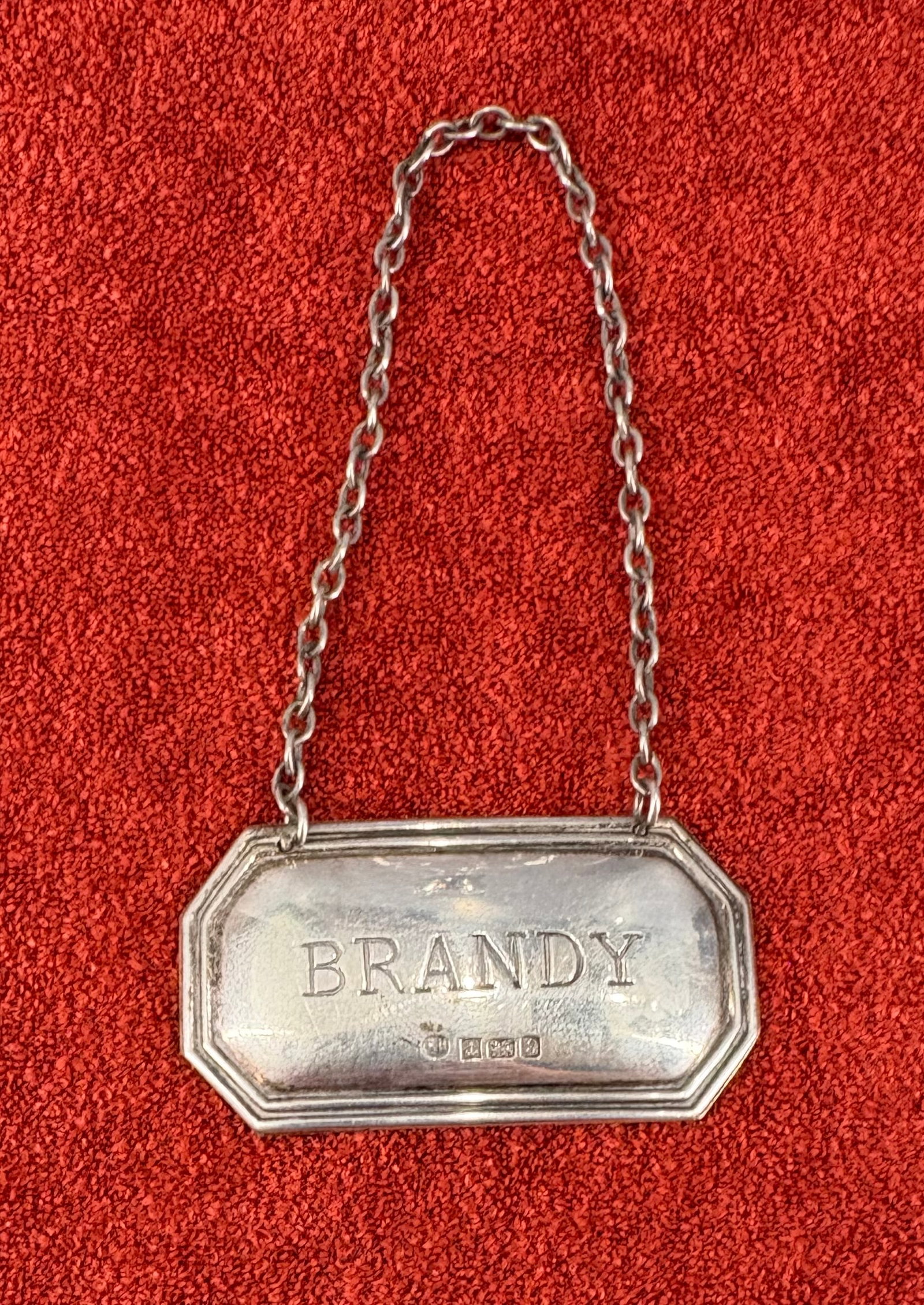 Vtg (1967) Sterling Silver (British) Decanter Label - Brandy (1 of 4)