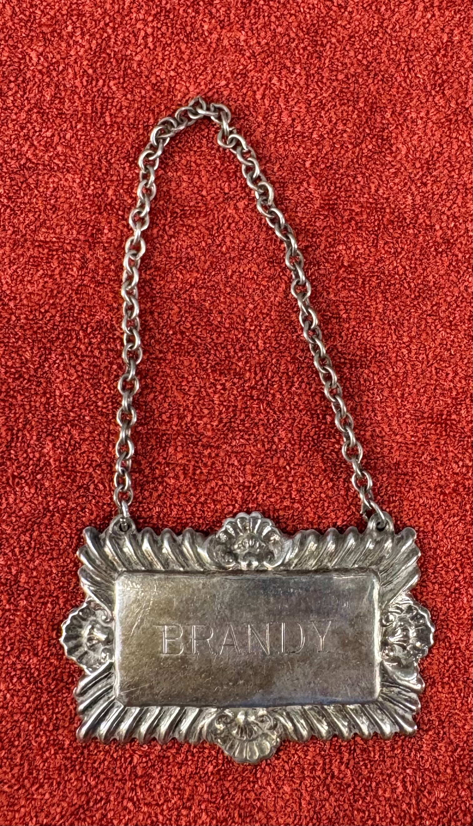 Vtg Silver Plated (British) Decanter Label - Brandy (1 of 3)