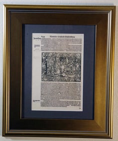 CC1550 Full Page Titus Livius, Virgil Solis Woodcut, Both Sides Framed