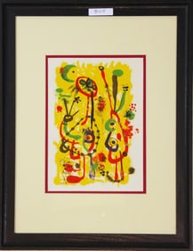 Joan Miro 1958 Lithograph, Provenance, Vivid Colors,
