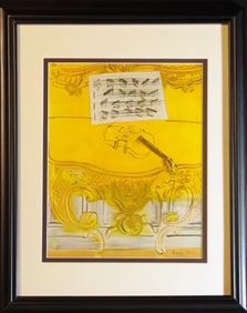 Raoul Dufy 1954 Lithograph, Yellow Console With Violin, Provenance,