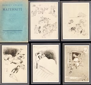 Marc Chagall, Maternate, 1926 Set of 5 Original etchings, Triple Matted and Framed,