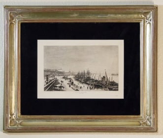 1880 Original Etching, Lalanne Etcher, Hamerton Edition, Provenance, Matted, Framed.