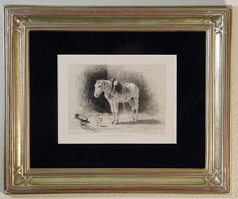 1880 Original Etching, Veyrassat , Hamerton Edition, Provenance, Matted, Framed.