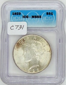 Peace Dollar: 1923 ICG MS 65, Certified