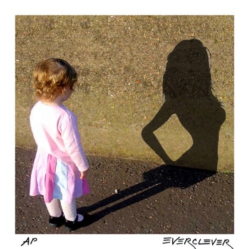 The Shape of Things to Come: Quite a variety of interpretations on this one. Girl child casting an adult woman shadow on the wall. Limited edition first generation ecollage™, print on paper, signed lower right, by the Evercleve