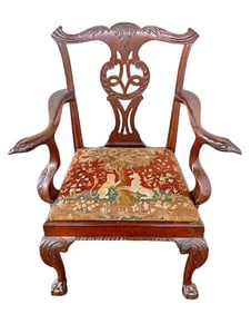 Antique Geo. III Armchair with Needlepoint Seat