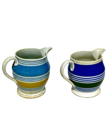 2 19thc Creamware Pitchers