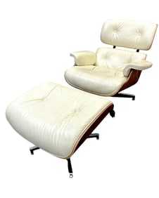 Eames Style Swivel Lounge Chair and Ottoman