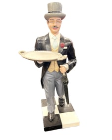 Whimsical Standing Butler with Tray Side Table