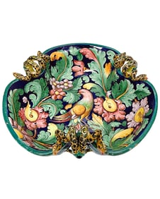 Majolica Footed Center Bowl