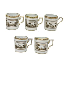 6 Misc. Pieces of Ginori Porcelain, All: 1735 Fiesole Pattern