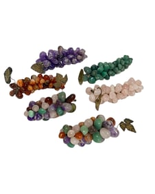 Collection of Hardstone and Silver Grape Clusters