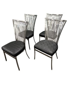Set of 4 Mid Century Steel Dining Chairs