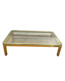 Mid Century Pace Design Brass and Glass Cocktail Table