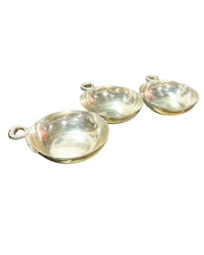3 British Sterling Silver Tastevins, Wine Tasting Cups