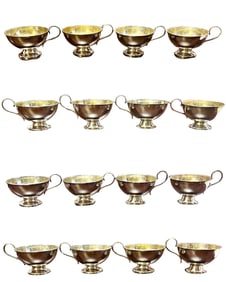 Set of 16 Swedish Sterling Punch cups
