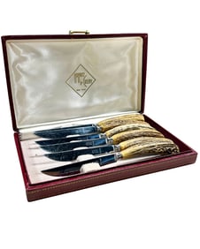 Vintage Hoffritz Elk Handled Knives