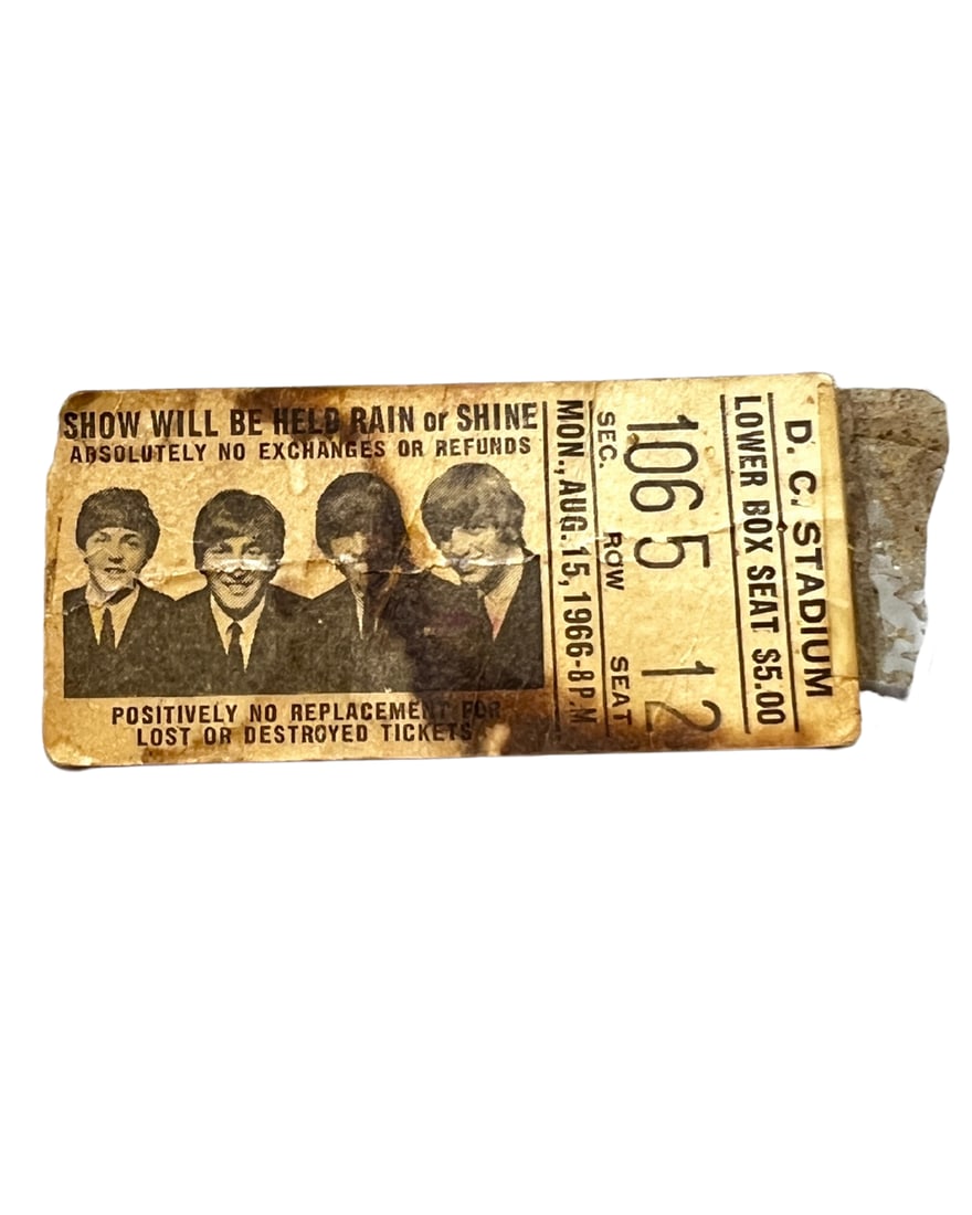 The Beatles-Live at D.C. Stadium, ticket stub, Aug. 15th, 1966. (1 of 2)
