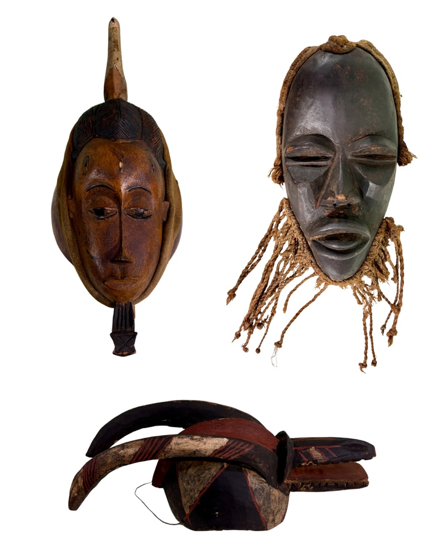 3 Vintage African Masks (1 of 9)