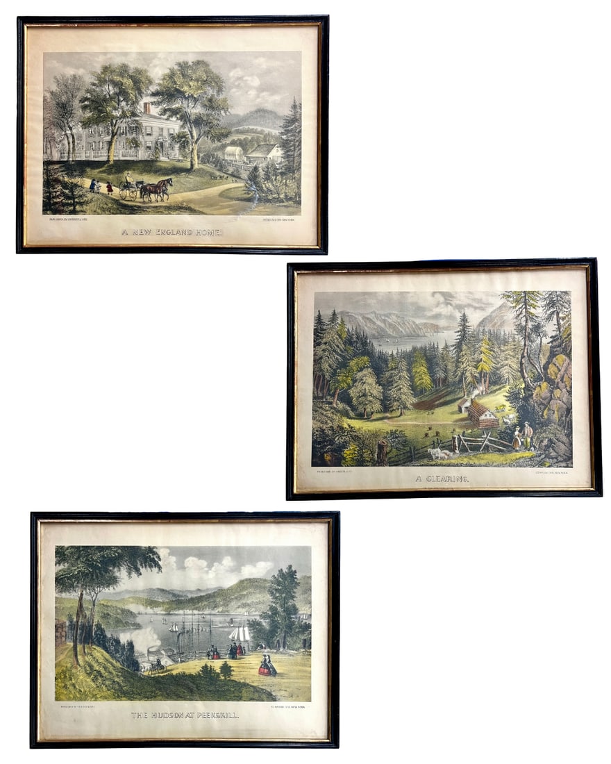 Three Antique Currier & Ives Prints. (1 of 4)